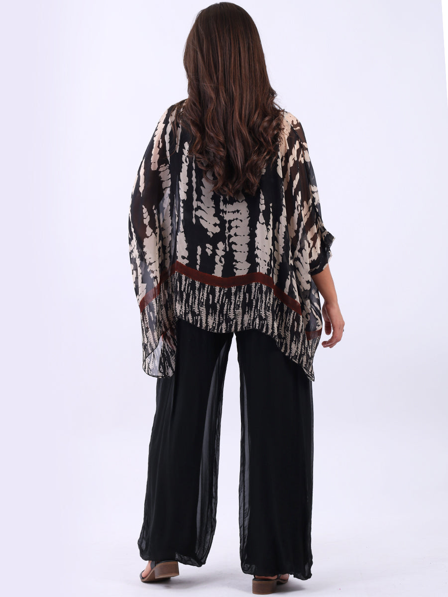 Batwing Two Layered Leopard Print Silk Tunic