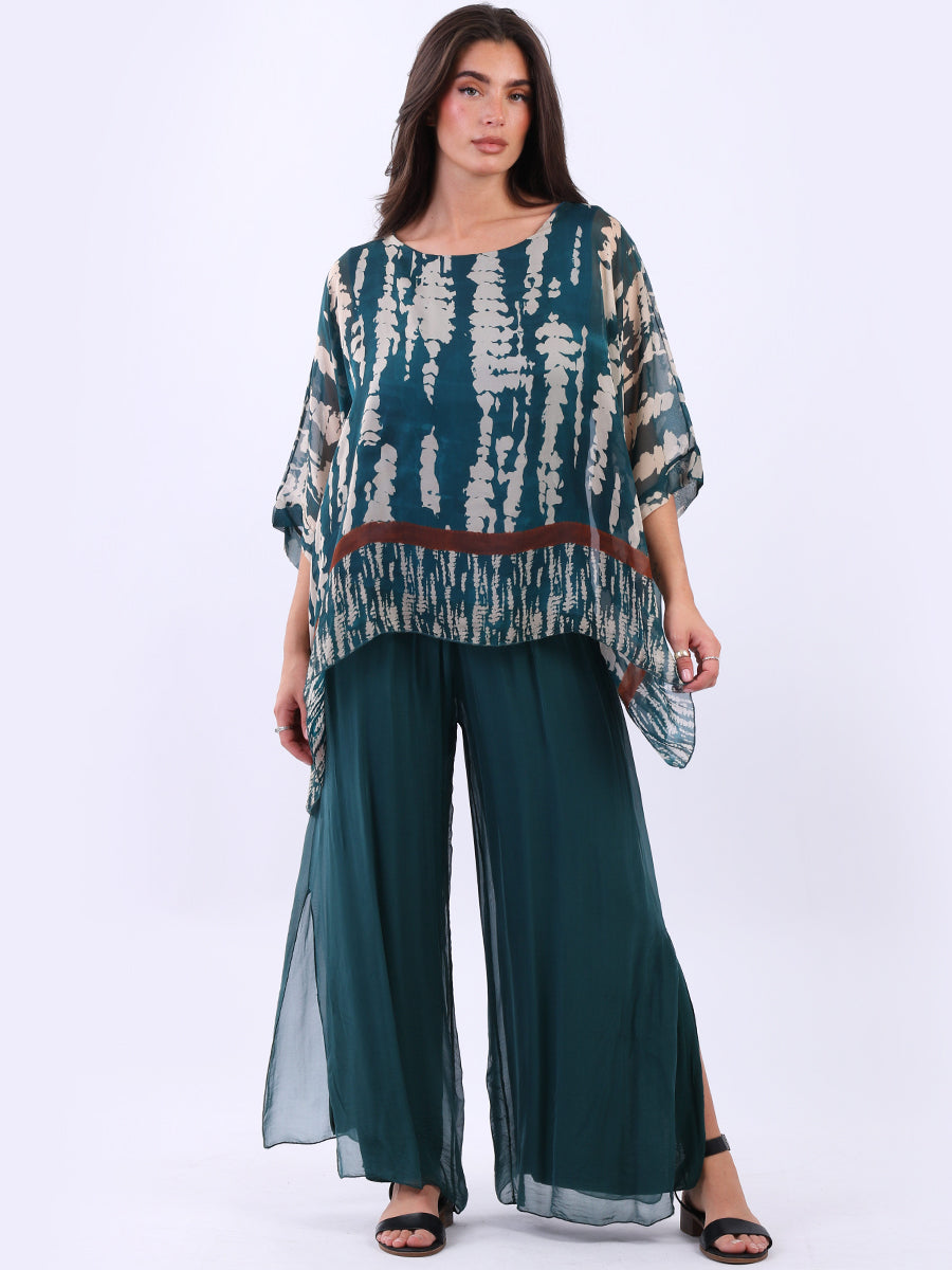 Batwing Two Layered Leopard Print Silk Tunic