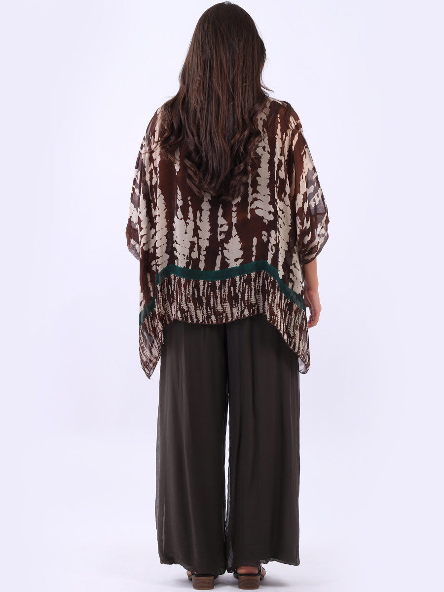 Batwing Two Layered Leopard Print Silk Tunic