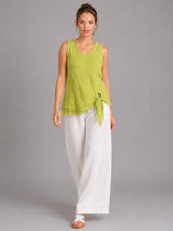 Plain Linen Vest Top Mustard
