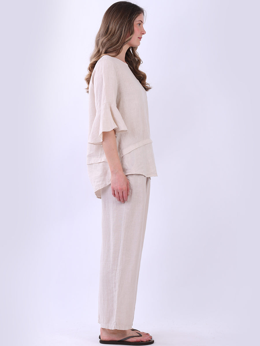 Bell Arms Solid Linen Baggy Top