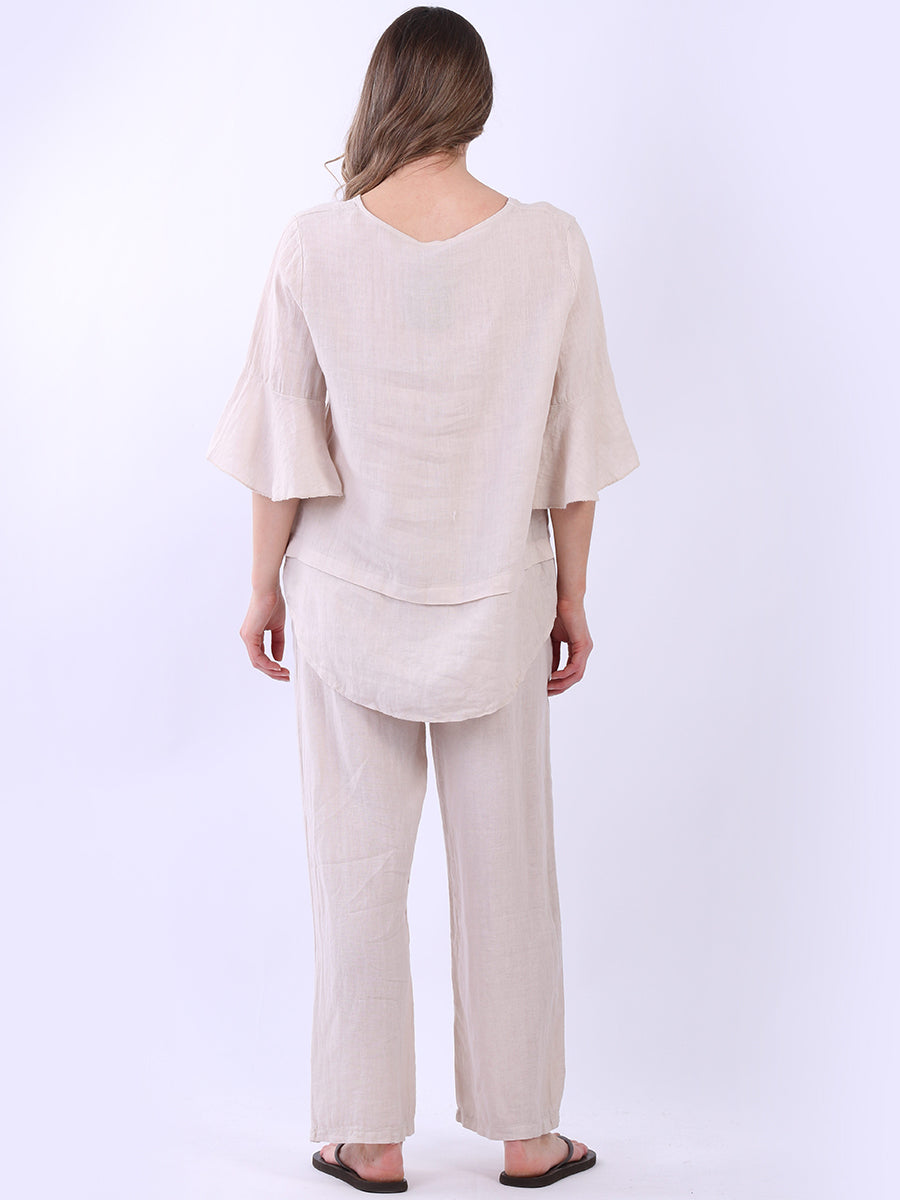 Bell Arms Solid Linen Baggy Top