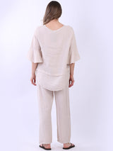 Bell Arms Solid Linen Baggy Top
