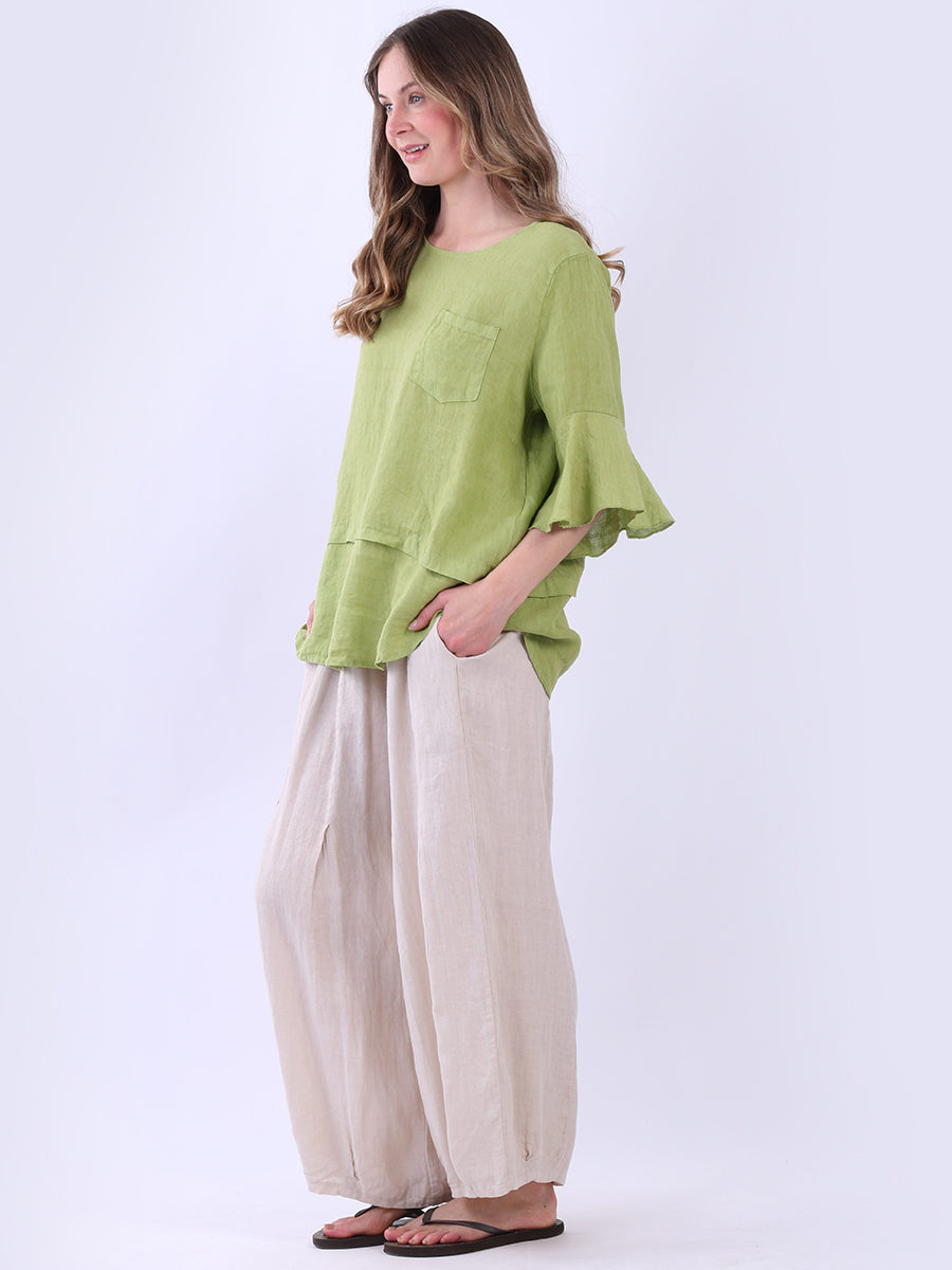 Bell Arms Solid Linen Baggy Top
