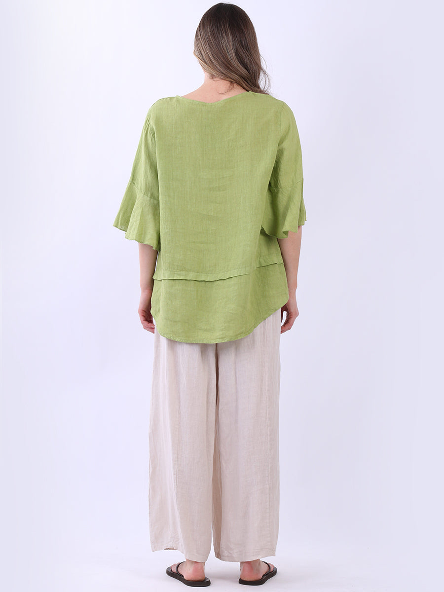 Bell Arms Solid Linen Baggy Top