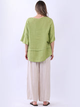 Bell Arms Solid Linen Baggy Top