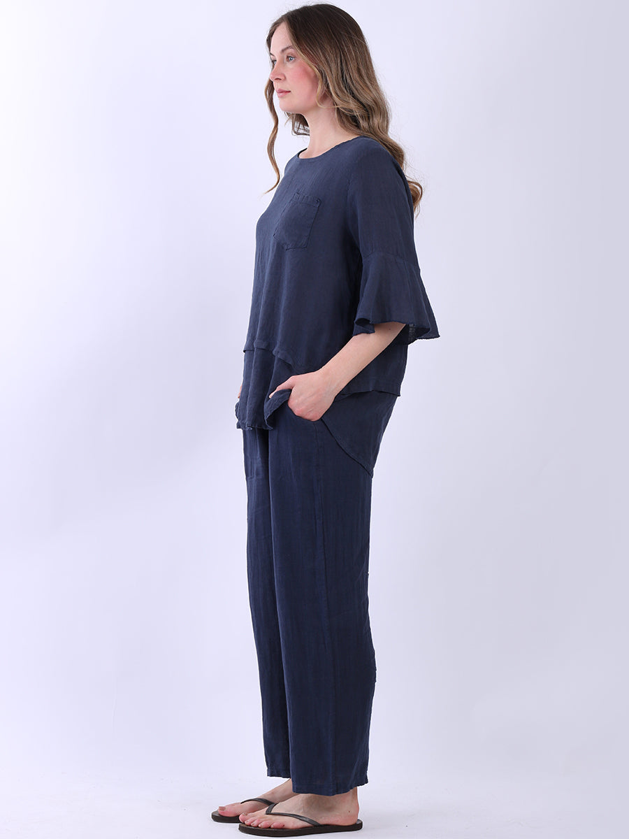 Bell Arms Solid Linen Baggy Top