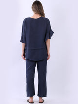 Bell Arms Solid Linen Baggy Top