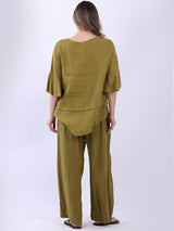 Bell Arms Solid Linen Baggy Top