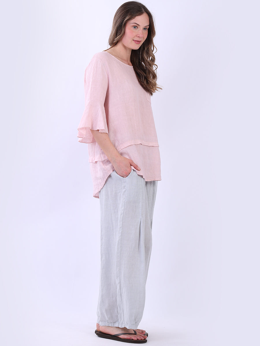 Bell Arms Solid Linen Baggy Top