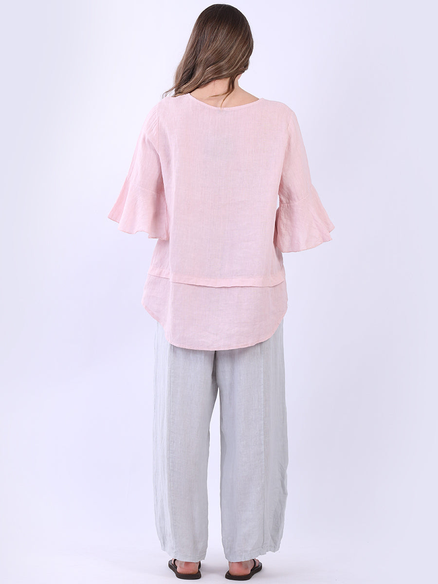 Bell Arms Solid Linen Baggy Top