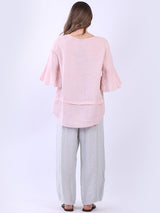 Bell Arms Solid Linen Baggy Top
