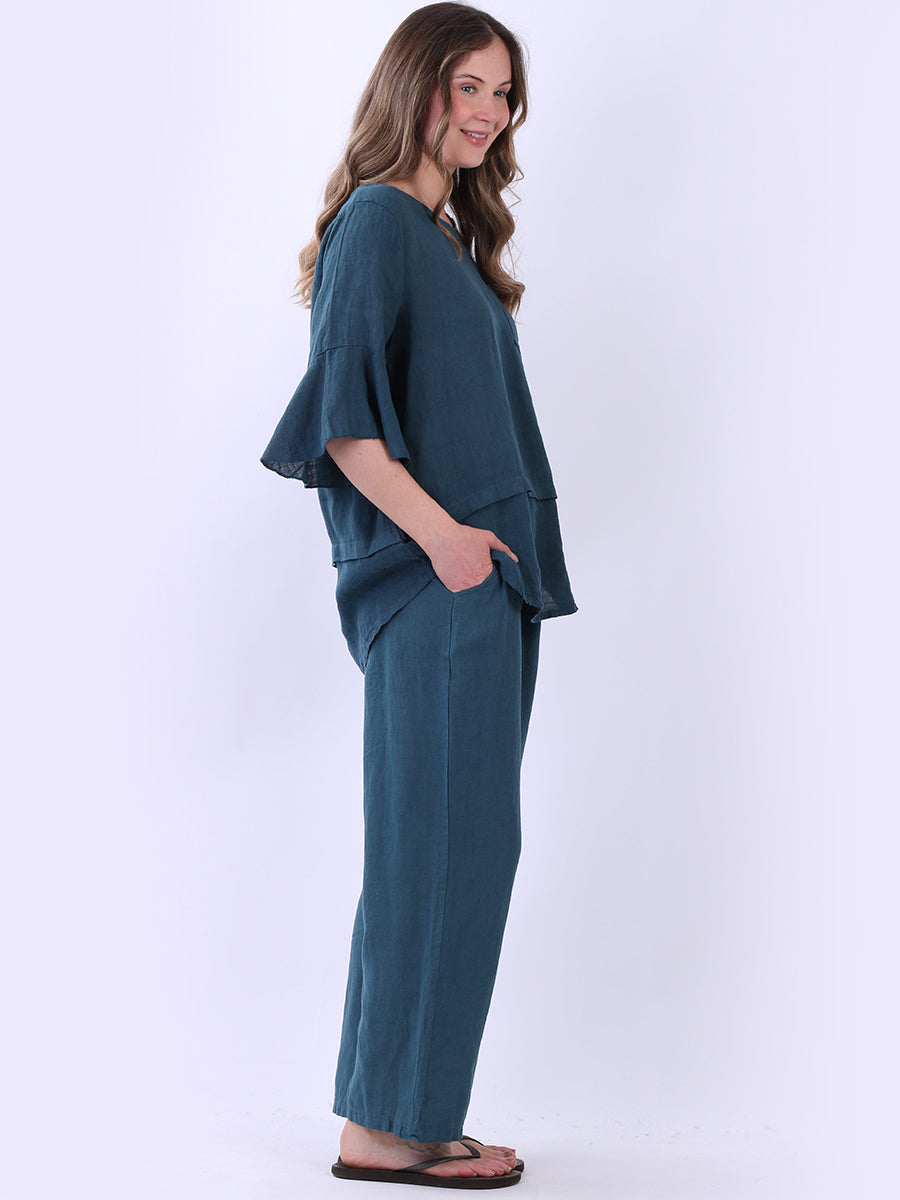 Bell Arms Solid Linen Baggy Top
