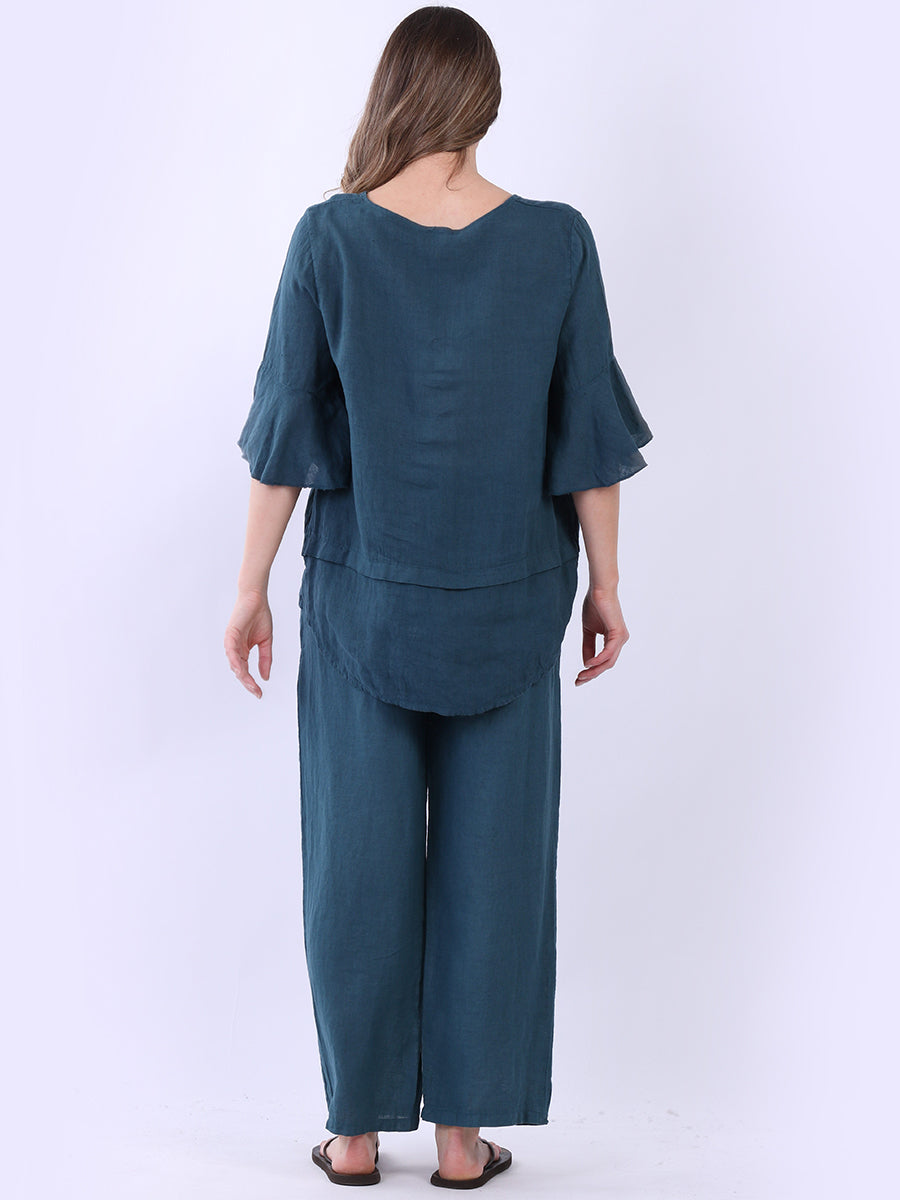 Bell Arms Solid Linen Baggy Top