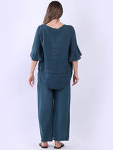 Bell Arms Solid Linen Baggy Top