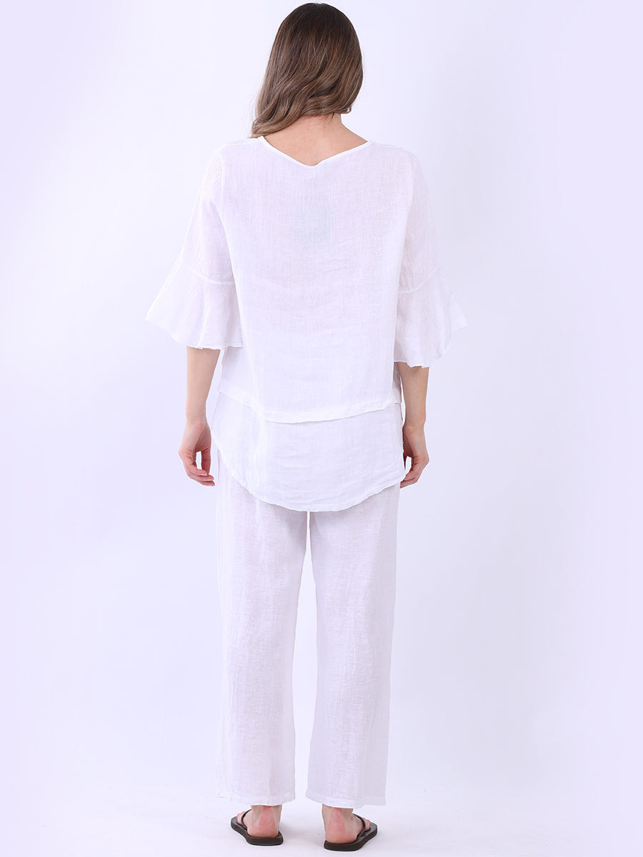Bell Arms Solid Linen Baggy Top