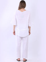 Bell Arms Solid Linen Baggy Top