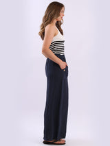 Wide Leg Plain Linen Trouser