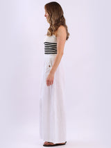 Wide Leg Plain Linen Trouser
