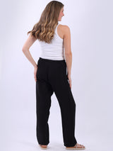 Straight Leg Plain Linen Women Pant