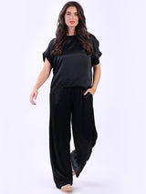 Plain Satin Baggy Crop Top