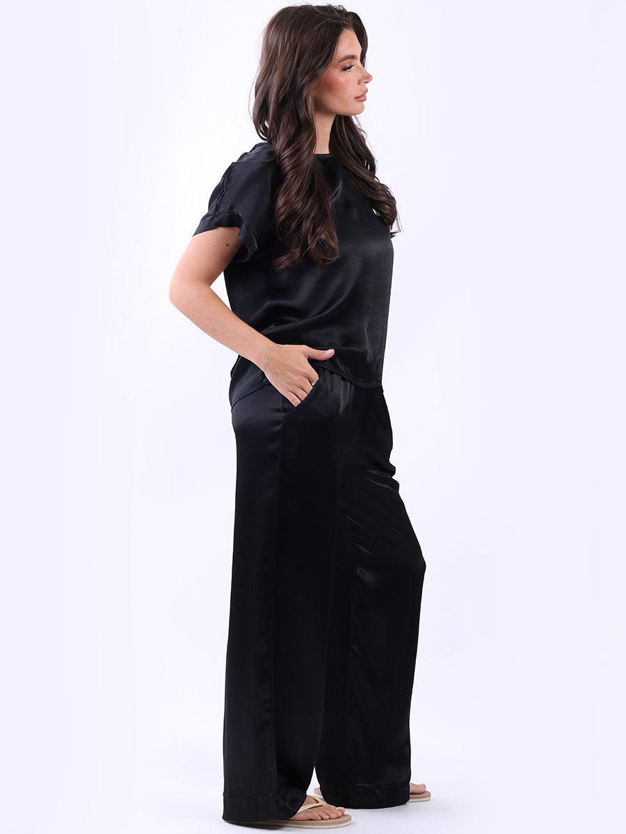 Plain Satin Baggy Crop Top