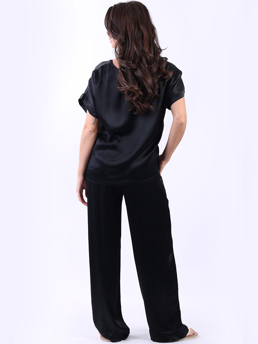 Plain Satin Baggy Crop Top