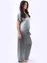 Plain Satin Baggy Crop Top