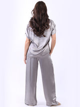 Plain Satin Baggy Crop Top