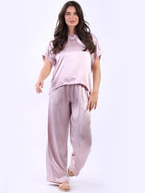 Plain Satin Baggy Crop Top