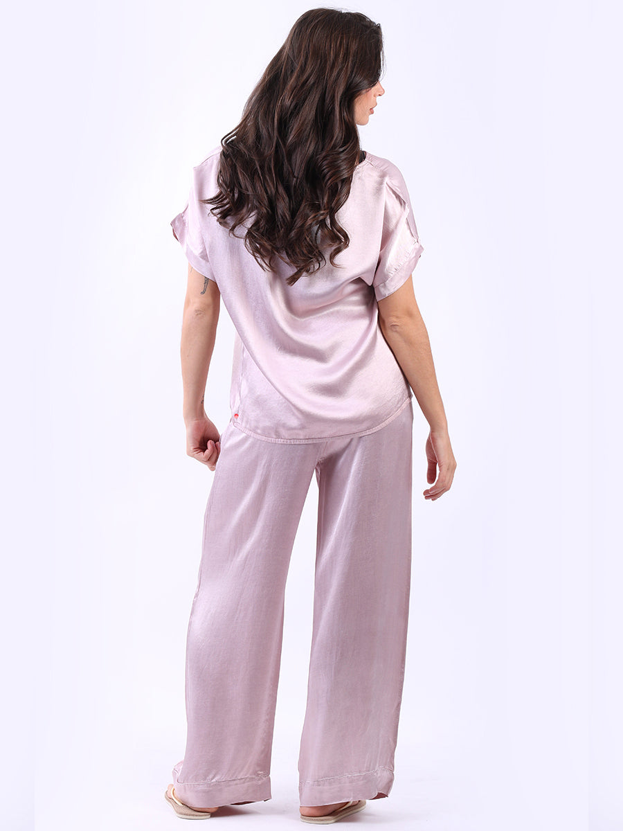 Plain Satin Baggy Crop Top