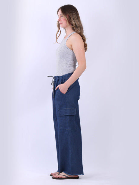 Ladies Denim Cargo Trouser