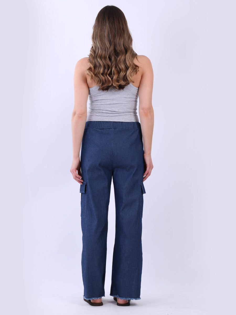 Ladies Denim Cargo Trouser