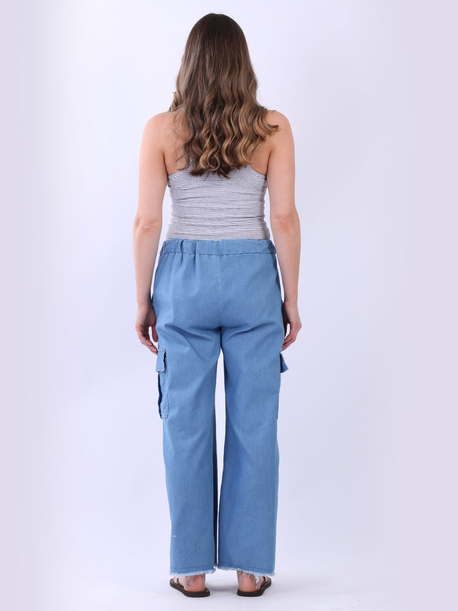 Ladies Denim Cargo Trouser