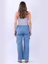 Ladies Denim Cargo Trouser