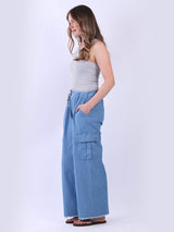 Ladies Denim Cargo Trouser