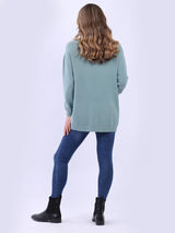 Turtle Neck Knitted Rib Plain Jumper