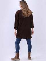 Plain Corduroy Lagenlook Hi-Lo Top