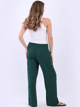 Women Plain Cotton Straight Leg Trouser