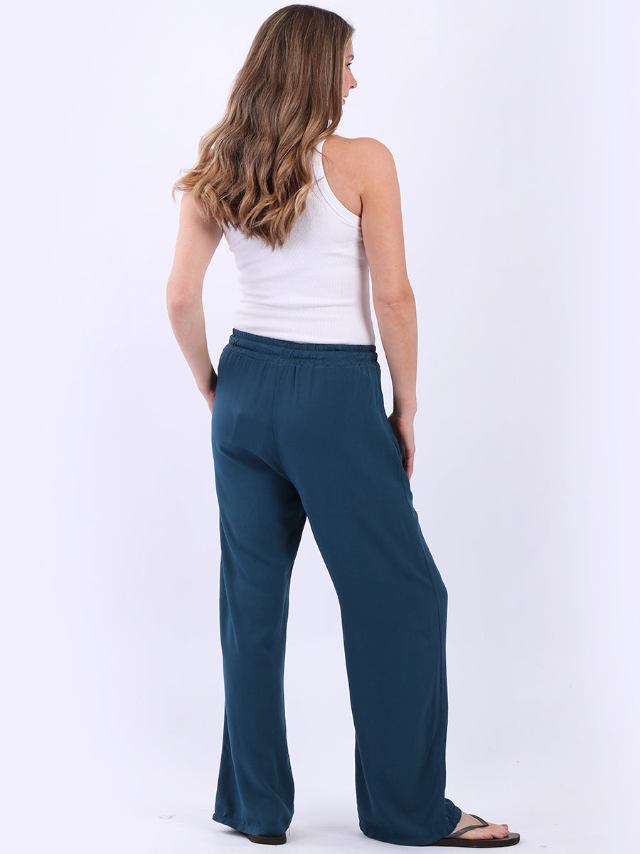 Women Plain Cotton Straight Leg Trouser