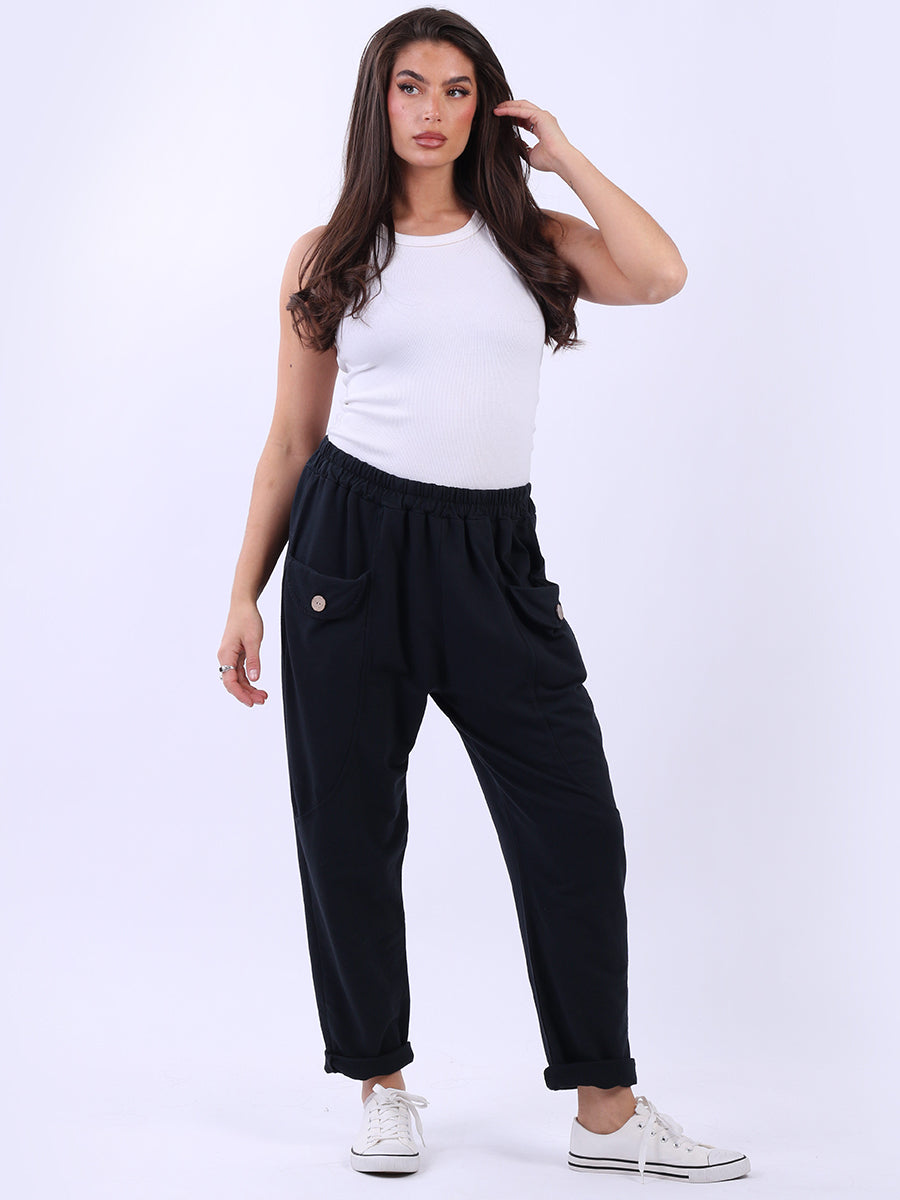 Cotton Plain Women Casual Joggers