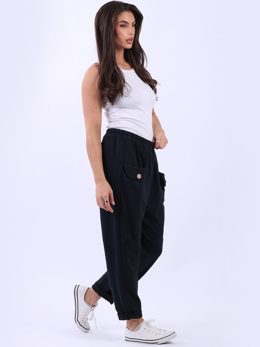 Cotton Plain Women Casual Joggers