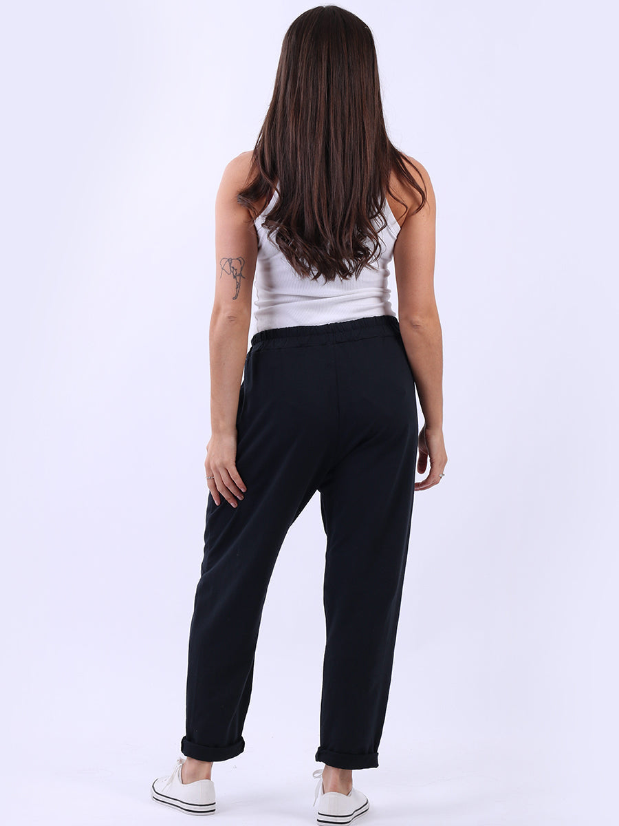 Cotton Plain Women Casual Joggers