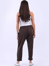 Cotton Plain Women Casual Joggers