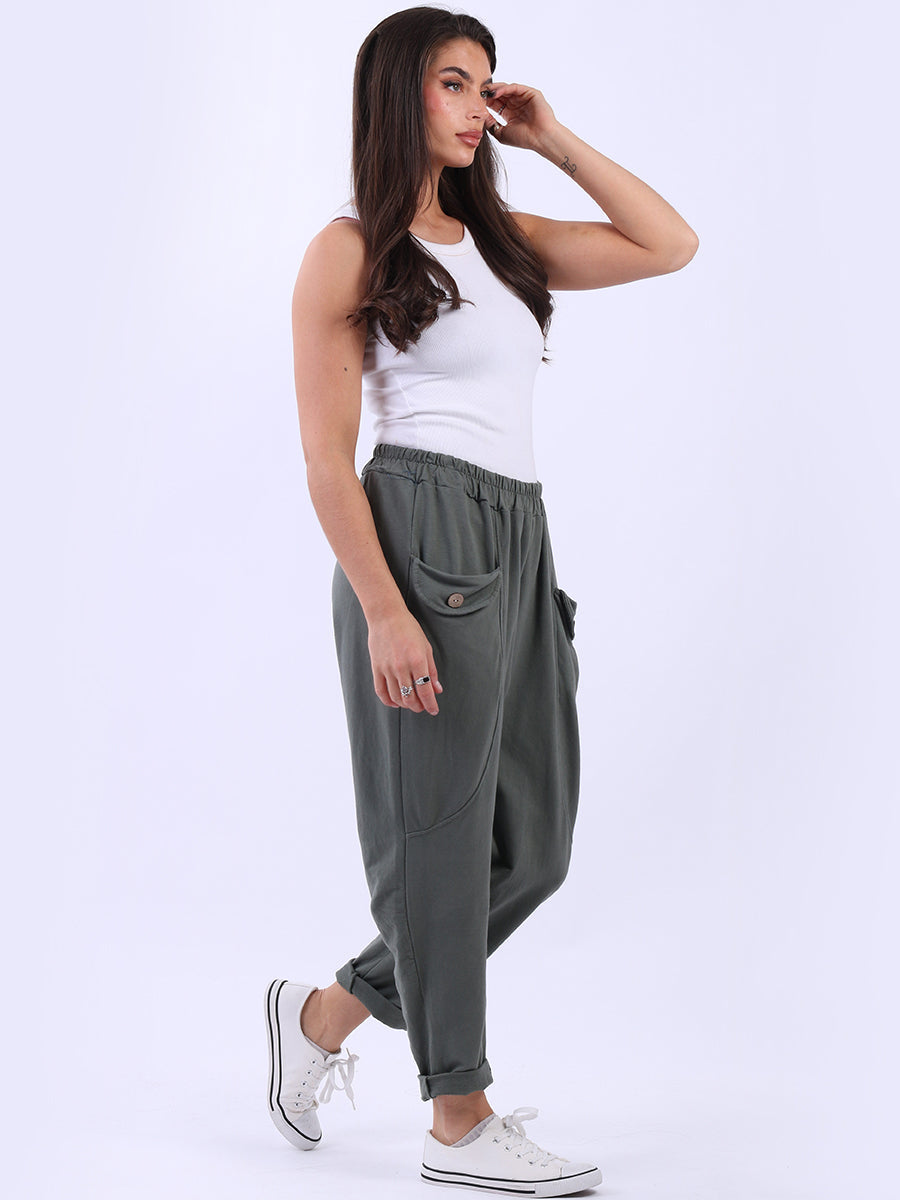 Cotton Plain Women Casual Joggers