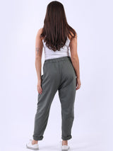 Cotton Plain Women Casual Joggers