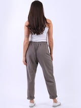 Cotton Plain Women Casual Joggers