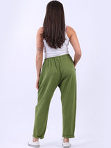 Cotton Plain Women Casual Joggers