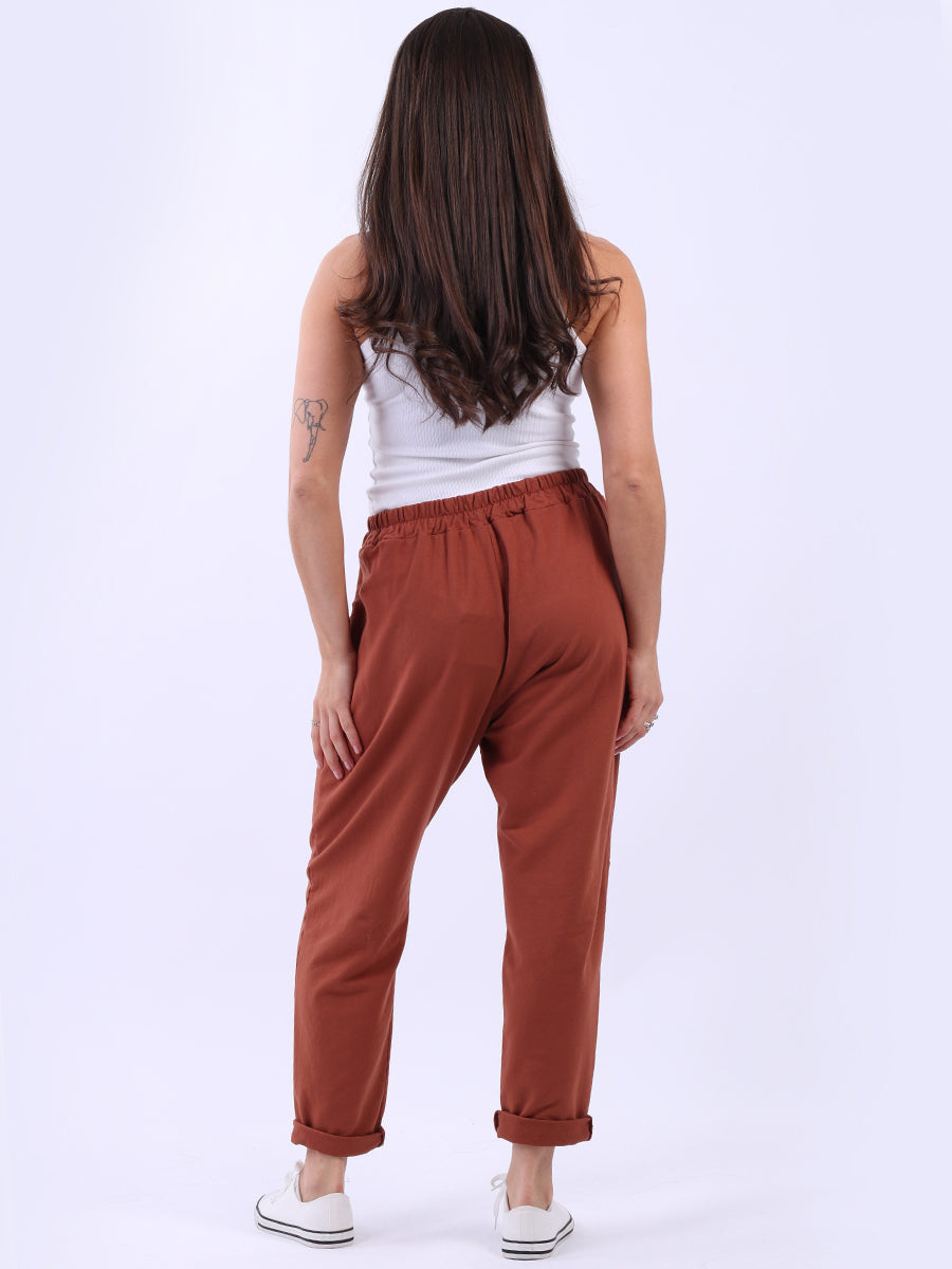 Cotton Plain Women Casual Joggers