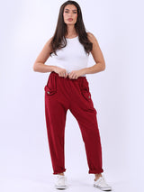 Cotton Plain Women Casual Joggers